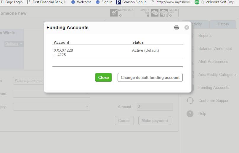 In the Funding Accounts screen, users will be able to change