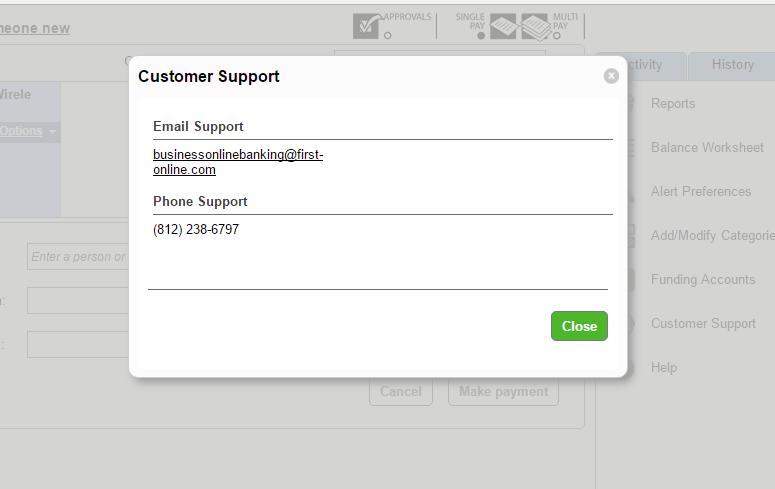 In the Customer Support screen, users will be presented
