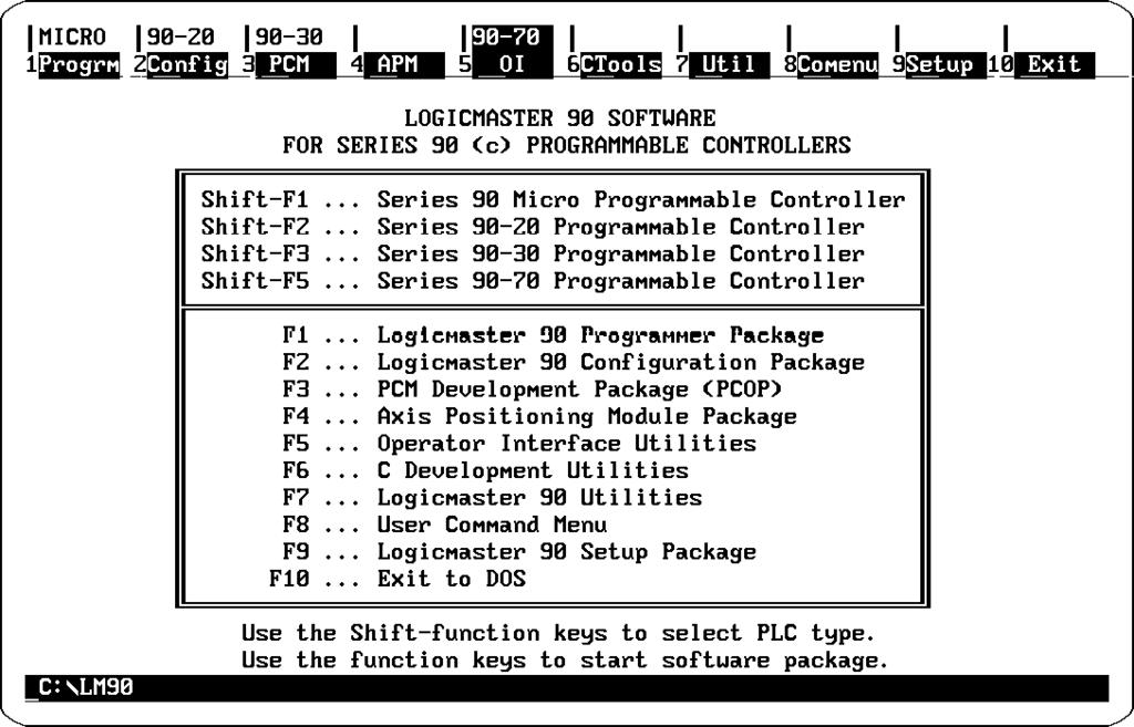 4 Selecting PLC Type and Communications Options 1. Start Logicmaster 90 from a Windows icon or shortcut. In Windows 95/98 or Windows NT version 4.