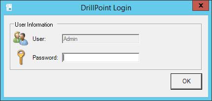 Running the DrillPoint Administration Program 1. To log in, you must use the Built-In Abila MIP Administrator Account Username and Password. Click OK. 2. The DrillPoint Administrator form displays. 3.