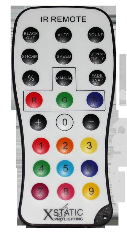 IR REMOTE CONTROL: 7. INFRARED REMOTE OPTIONS Your fixture comes with an Infrared Remote Control.