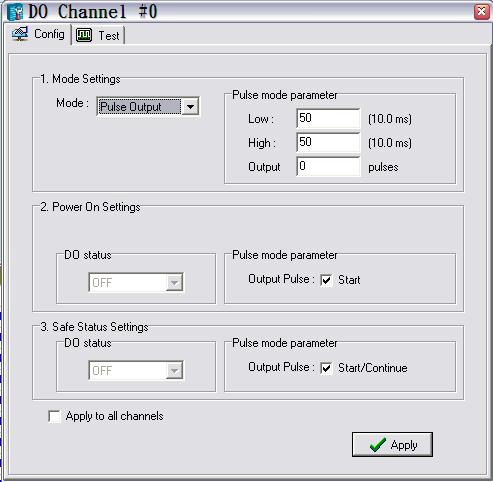 Using iosearch Power On Settings: Use this field to set the initial status for the DO channel when the iologik is powered on.