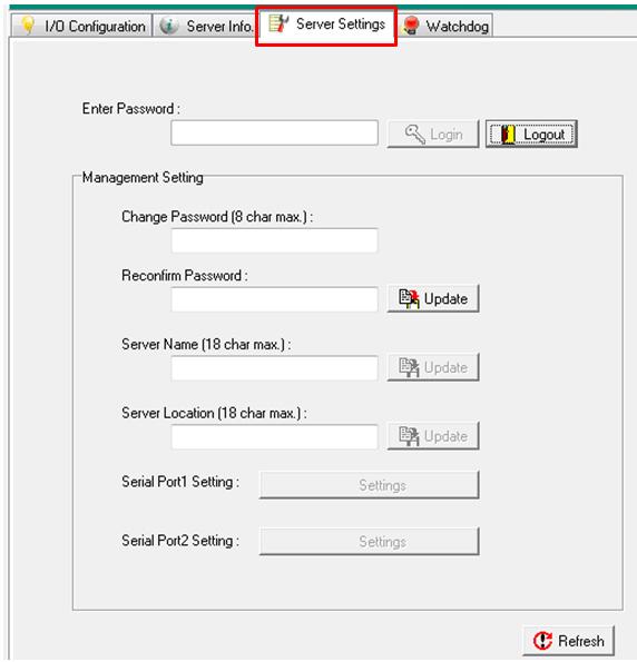 Using iosearch Click Serial Port1 Setting or Serial Port2 Setting to define and set the serial communication