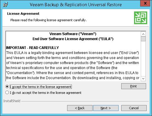 INSTALLING U-AIR To install a Universal Application Item-Level Recovery wizard (also known as Universal Restore feature) on a user s Windows-based machine, do the following: 1.