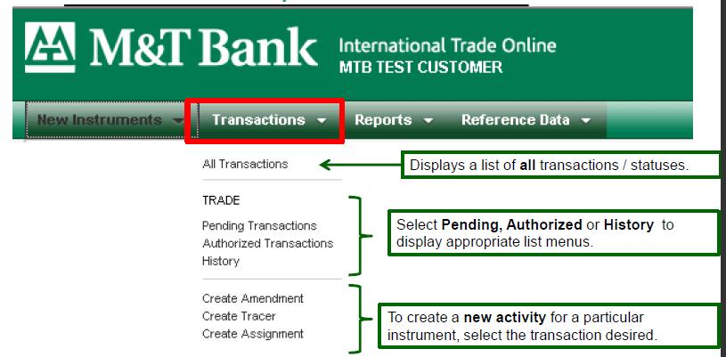 TRANSACTIONS The Pending Transactions page allows you to display a list of transactions that have not yet been completely authorized.