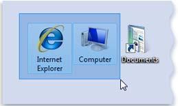 To add or remove common desktop icons Common desktop icons may include Computer, the Recycle Bin, your personal folder, Network, Internet Explorer, Control Panel, etc. 1.