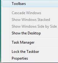 The Taskbar (overview) The taskbar is the long horizontal bar at the bottom of your screen.