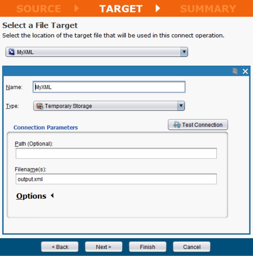 Click the Create New button and complete the Fields to create a New File Target.
