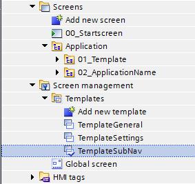 2.4.2 Adjusting navigation for a project The template allows you to use an overview page from your application and up to five additional navigation buttons.