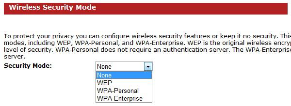 Wireless Security Mode To protect your privacy this mode supports several types of wireless security: WEP WPA, WPA2, and WPA-Mixed. WEP is the original wireless encryption standard.