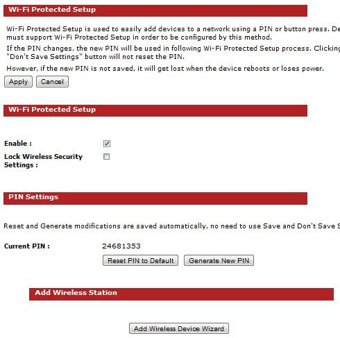 3.2.13 Wi-Fi Protected Setup Wi-Fi Protected Setup is a feature that locks the wireless security settings and prevents the settings from being changed by any new external registrar using its PIN.