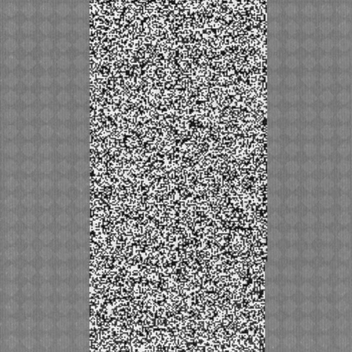 A Simple Test Image Initially, we will use a simple test image that consists of a smooth background of grey level 128, with a vertical bar of random texture in the middle.