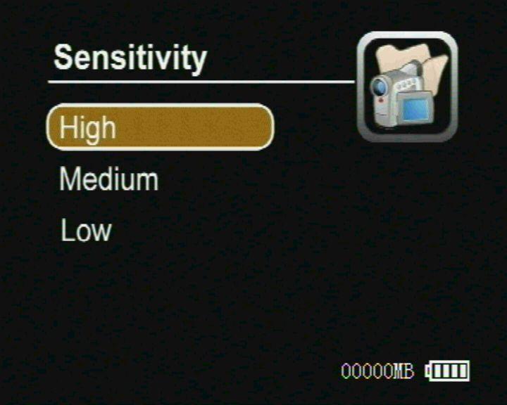 a motion can trigger a automatic recording; Sensitivity and Redefine Level: there are three