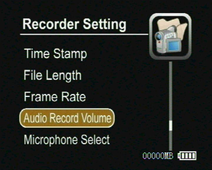 select higher volume for audio recording.