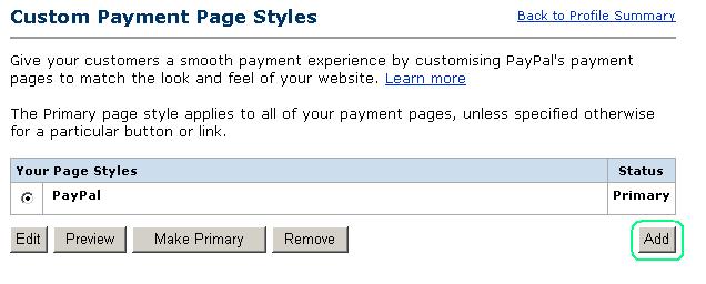 Preferences list select Custom Payment