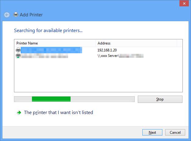 3.2 Using LPR/Port9100 connection for installation 3 4 Select your machine from the list, then click [Next]. % If no printers are detected, restart this machine.