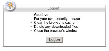 Step 11: Log out of the web portal page. The user should log out of the web portal window on PC-C using the Logout button when done. However, the web portal will also time out if there is no activity.