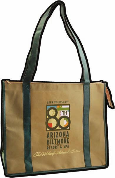 Two Tone Tote - CEF 4600 Unit Cost $2.79 $2.59 $2.39 $2.19 $1.99 $1.79 Sturdy shoulder bag with zipper, available in seven head turning color combinations!