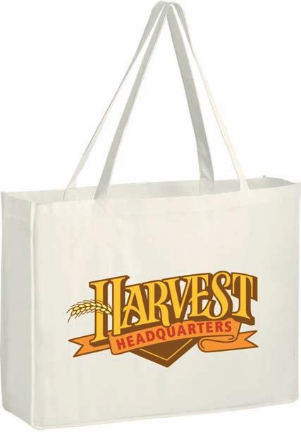 Bamboo Super Max Imprint Bag - CEF 6500 Unit Cost $3.59 $3.39 $3.19 $2.99 $2.79 $2.59 Get the best of both worlds with an organic bag that boasts a gigantic imprint area!