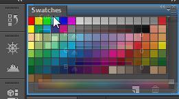 1) Move your mouse over the icon in the top right corner of the Color palette as shown to the right.