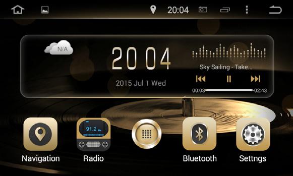 When playing radio and press Home key to return to the homepage, the widget will become the radio