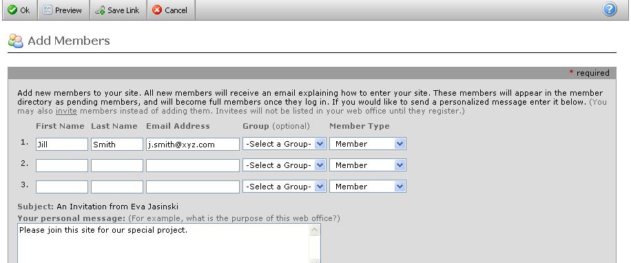 5. Add/Invite Members to Join Add or Invite Members to your intranet by sending each person an invitation.