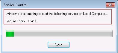 96. Wait for Windows to start the service. 97. Now when you open the Secure Login Client you will have the certificate issued by the Secure Login Server.