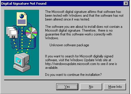 Note for Windows 2000 users When the Digital