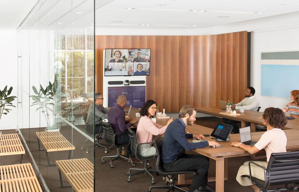 TEAM COLLABORATION ROOM SOLUTIONS From small huddle rooms to large meeting rooms, room solutions make video collaboration seamless for any business.