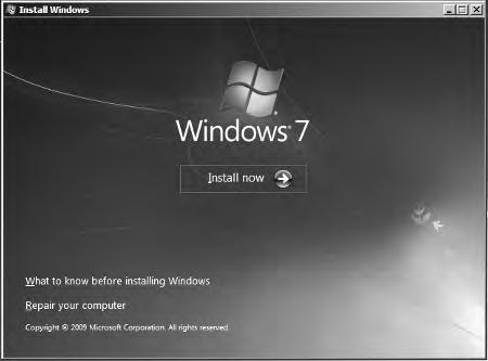 24 Chapter 1 Installing Windows 7 EXERCISE 1.2 (continued) 4. At the next screen, click the Install Now button. 5.