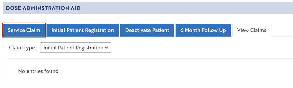 APPENDIX: PROGRAM CLAIMING GUIDES DOSE ADMINISTRATION AIDS How to make a DAA Service Claim This section details how to submit a DAA Claim through the Portal.