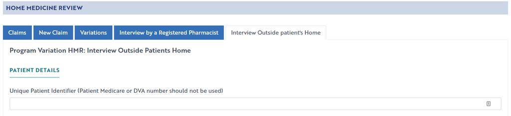 PROGRAM CLAIMING GUIDES HOME MEDICINE REVIEW How to Submit a HMR Program Variation 1) To be able to submit a program variation for the HMR Program you must first be registered for the Program 2)