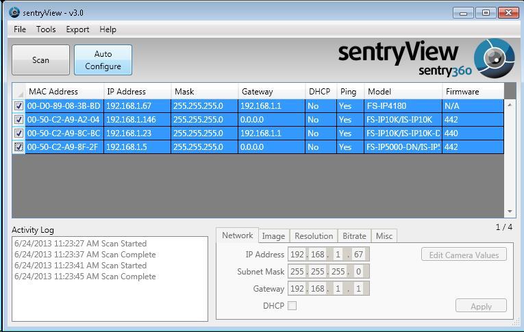 com/product/sentryview/ Step 3. Click the Scan button in sentryview to scan your network for connected cameras. Step 4.