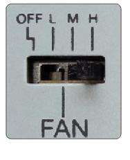 3-3 FAN Switch There is a fan speed control switch on the back of the product, include OFF, L,M, H.