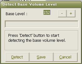 3 Click the [Detect] botton to activate the function. The Base Volume Level will be diagonosed automatically. Make sure that the phone is hung up properly.