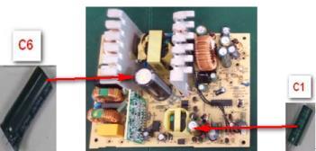 Figure46 Heat the solder of Electrolytic Capacitors
