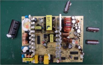 Heat the solder of Electrolytic Capacitors (C72 C74 C75