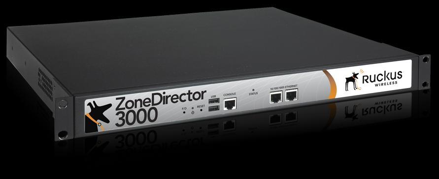 Introducing ZoneDirector 3000 Large-Scale Enterprise WLANs Don t Have to be Costly and Cumbersome SmartWLAN Enterprise Controller 2 10/100/1000 ports (for redundancy) AP management Support up to 250