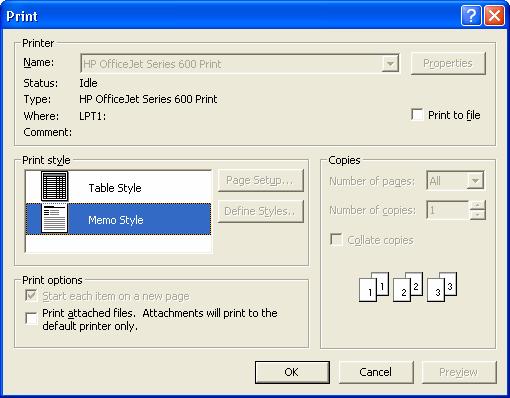 VI-5.14 Computer Fundamentals 5 In the Print Options section of the dialog box, select the Print Attached Files With Item(s) check box, and click OK.