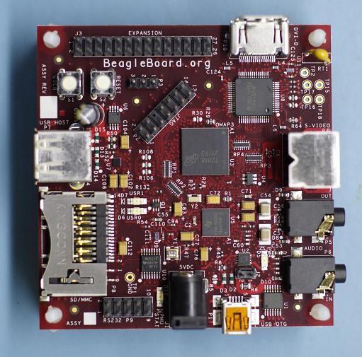 The Beagleboard as an SDR Platform JTAG Expansion 3 (I C, I2S, SPI, MMC/SD) 2 DVI-D User Button (Boot Select) DVI TI OMAP3530 + 128MB DDR +