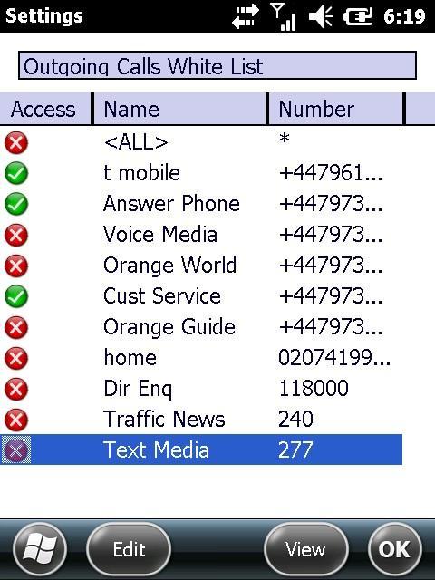 16a Setup the Phone Number Access Select the View menu option to switch between the view of Outgoing Calls and the list of