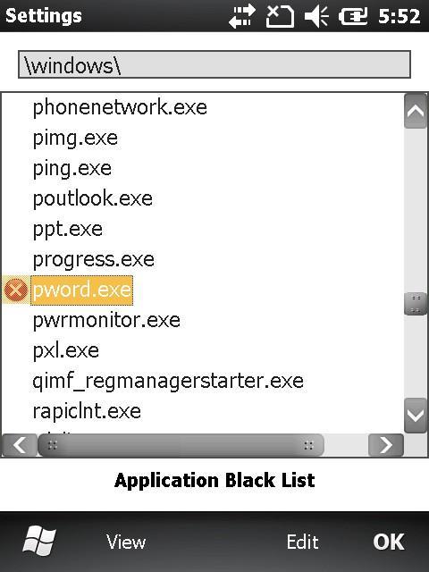 Exe Files in the Black List are those files which are denied access to be executed. A White List refers to Third-Party application files (.exe files).