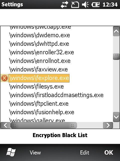 Exe Files in the Encryption White List are those files which are approved to read and write encrypted data.