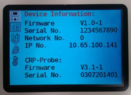 Page 27 of 39 Device Information This is purely an informative screen. It shows information on the firmware version, serial number, etc.