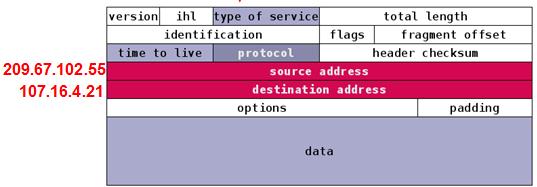 Protocols HTTP Data packet Internetwork Protocol (IP) Assigns the appropriate source and destination addresses,