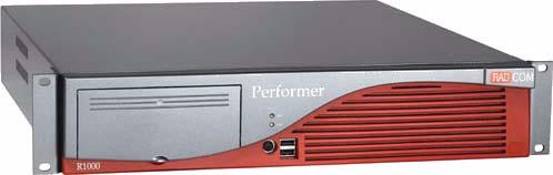 6 Front Panel Hard disk drive activity Power on/off Front panel door Keyboard/ mouse USB Figure 2: Performer R1000; front panel Inside the front panel door are the red reset button, the yellow
