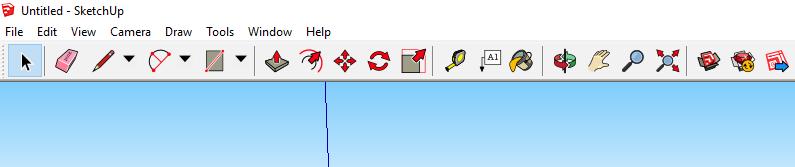 Getting Started toolbar Exploring the SketchUp interface 1. Title bar owhen you begin using SketchUp, the Getting Started toolbar is the one you see by default.