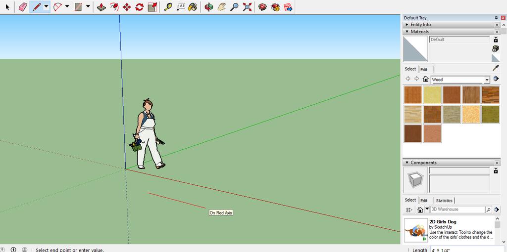 Exploring the SketchUp interface 1. Title bar Status bar Measurements box: This box is a critical tool for creating accurate models. The box displays dimensions as you draw.