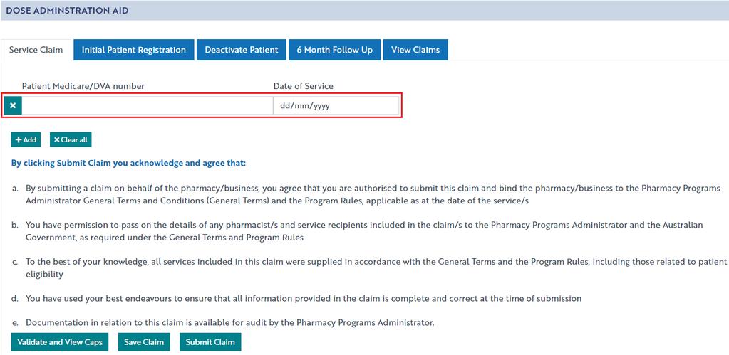 DAA SERVICE CLAIM This section details how to submit a DAA Claim through the Pharmacy Programs Administrator Portal.