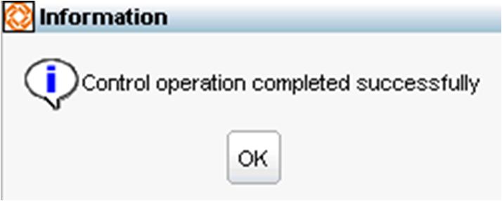 Will get a successful completion message. Click OK.